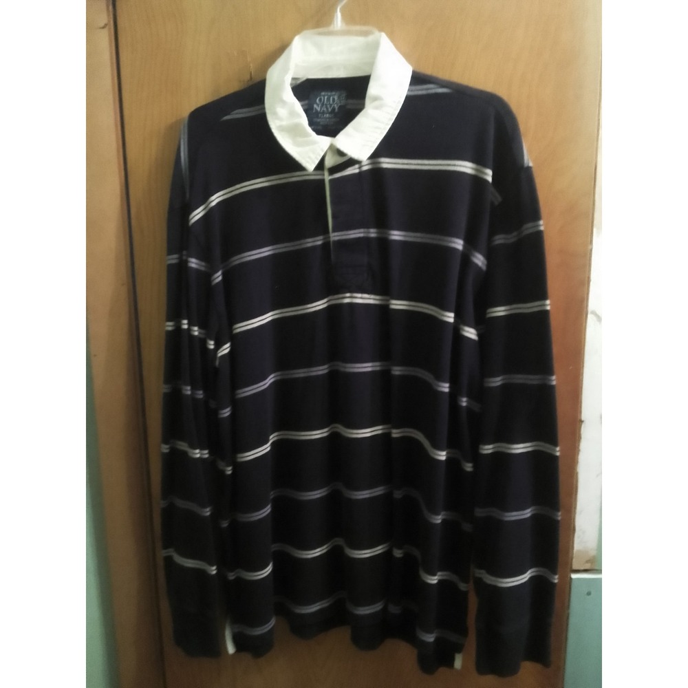 Mens Old Navy Long Sleeve Rugby Polo Shirt Size XL